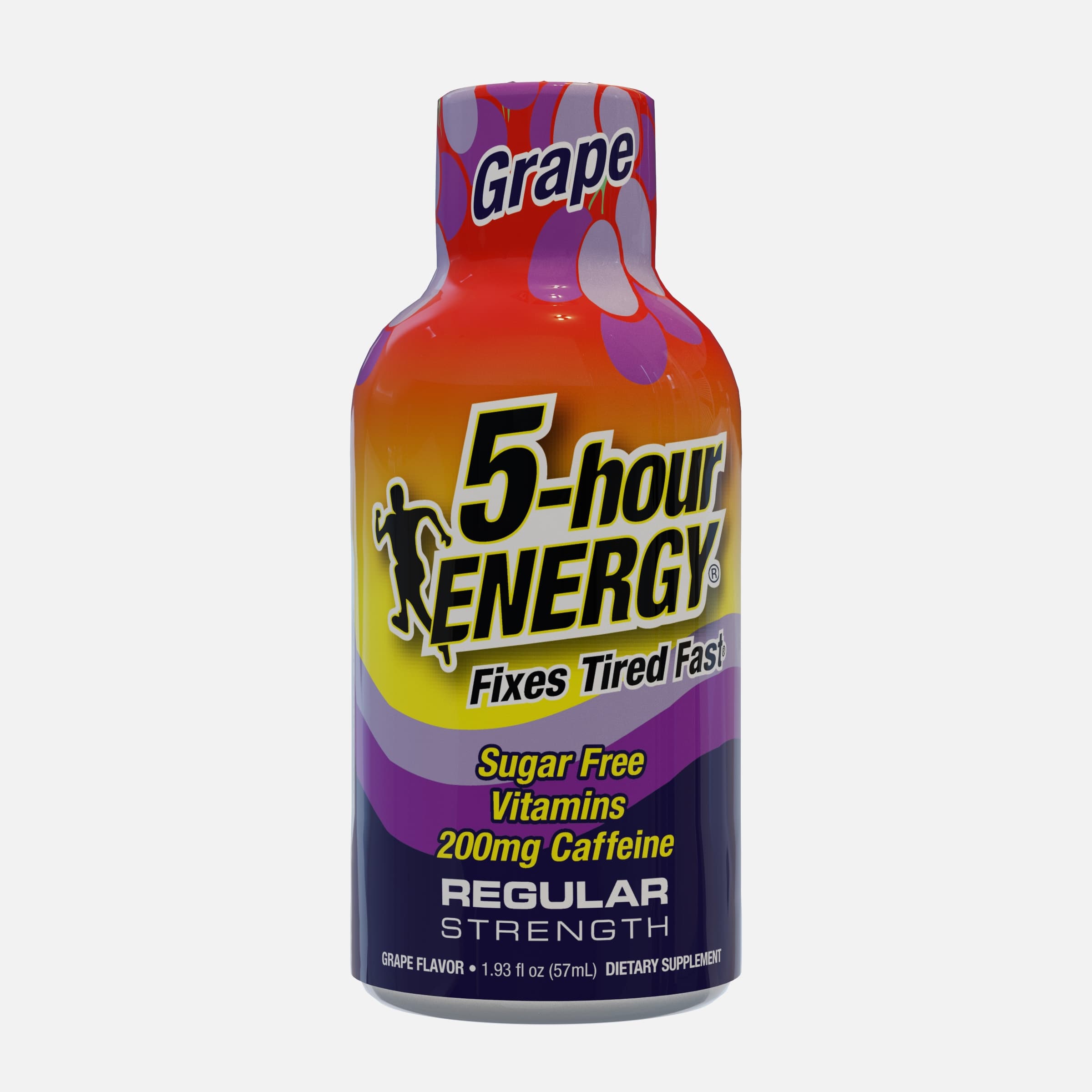 A single 5-hour energy shot in grape flavor