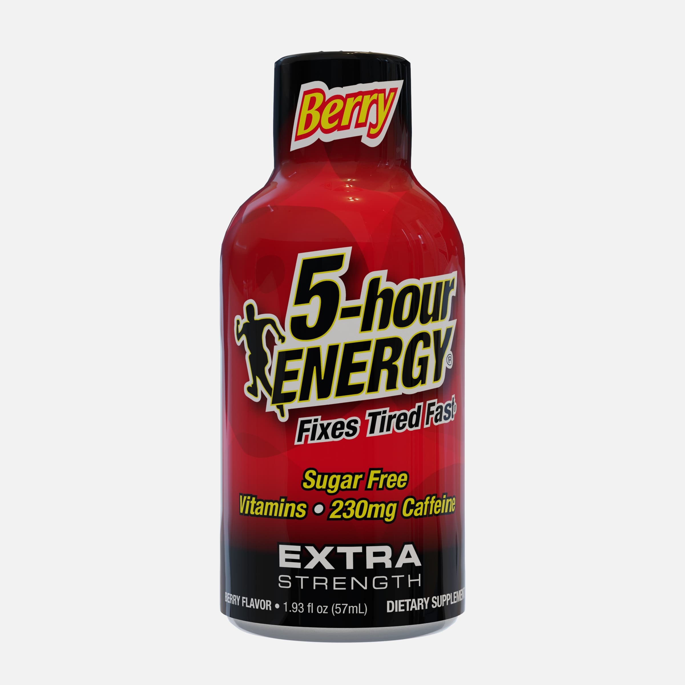 A single 5-hour extra strength energy shot in berry flavor